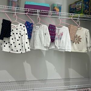 Toddler girls 3T long sleeve + pants outfit bundle